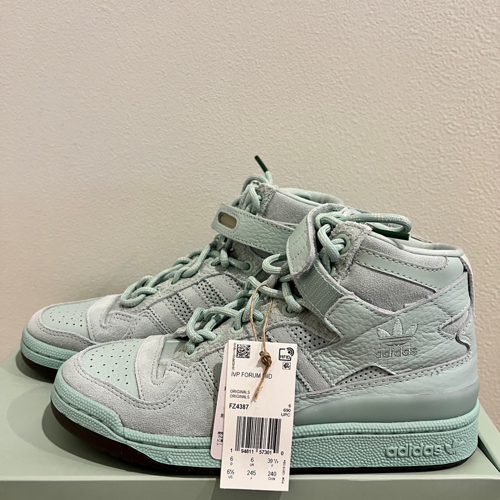 Adidas Light Green High-Top Sneakers